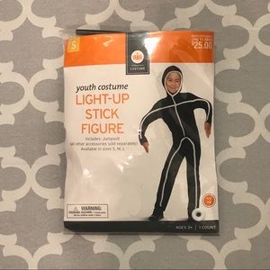 Light Up Stick Figure Kids Youth Costume Size S